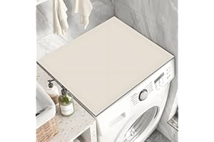 Odot Waschmaschinenauflage rutschfest 60x60cm, Einfarbig Waschmaschine Abdeckung Universal Saugfähig Schnelltrocknend Waschmaschinen Auflage Waschmaschinenabdeckung (Beige)