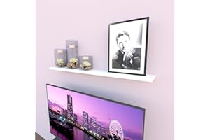 ‎HENOR Henor Wandregal FSC® Holzwandregal. 120 x 15 x 2,5 cm, horizontal verstellbar. Vertikal und Neigung. Bis 30 kg Weiß.