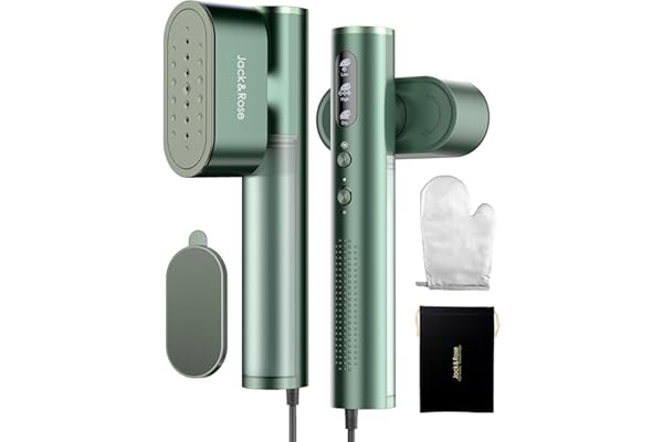 Défroisseur vapeur de voyage, utilisation mondiale(100-240V), 1000W, 22g/min de vapeur Fer à Repasser Vertical, Grand réservoir d'eau de 150 ml, 2 en 1 Steamer Chauffage rapide en 15s Vert