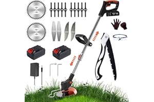 COMPOU Garden Strimmer Cordless Battery Grass Strimmer Electric Strimmer with 2Ah Li-ion Battery and Charger, Lawn Edger Tool for Trimming Grass Weed,24V