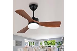 Cainjiazh Ventilatori da soffitto con luci e telecomando, ventilatore da soffitto a basso profilo con luce ventilatore da soffitto dimmerabile e reversibile per la quiete in camera da letto soggiorno
