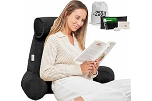 ‎MERIDIA PERSONAL CARE MERIDIA Premium Lesekissen (Set die 3) + Füllung Extra + Pack Kerzen Entspannend. Rückenkissen Bett, Sofa Lesekissen für Bett Rückenlehne Reading Pillow Sitzkissen… (Schwarz)