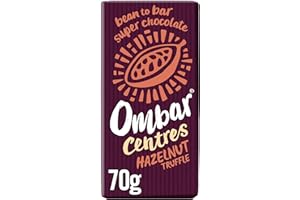Vegan Chocolate - Ombar Centres Hazelnut Truffle Bar (70g) Organic Fair Trade, Dairy and Gluten Free Chocolate