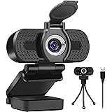 LarmTek USB Webcam 1080p with Cover,Webcam for Pc,Desktop,Laptop,Streaming Webcam Built in Mic,Plug and Play Video Calling Co