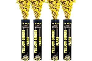 EXCLUSIVE ONLINE Ring Pull Smoke Grenades/Flares Pack of 4 Colors for Paintball Weddings Photoshoots Football Celebrations & Special Effects (Yellow)