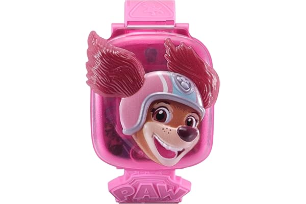 VTech - Pat' Patrouille Le Film, La Montre-Jeu Interactive de Liberty, Montre Enfant à Clapet, Écran Animé, Bracelet Souple, 10 Cadrans, 4 Jeux, Cadeau Enfant de 3 Ans à 7 Ans - Contenu en Français