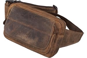 STILORD “Boston” Marsupio Grande in Pelle Vera da Uomo Donna Borsello a Tracolla Monospalla Vintage Elegante in Cuoio Colore:marrone scuro - pallido