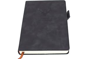 EARNING POWER Carnet de Notes Classique Papier à Rayures - Journal Couverture Rigide, 8,3 "× 5,7", 360 pages,Parfait pour le bureau Accueil École Rédaction professionnelle et prise de notes(A5,noir)