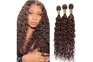 Tuheerst Water Wave Human Hair Bundles #4 Chocolate Brown Capelli Umani 3 Bundles 50g/PC Human Hair Extensions Naturale Capelli Veri Ricci Double Weft Remy Hair for Woman 30 32 34 Inch