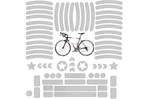 Tsathoggua Lot de 66 autocollants réflecteurs de vélo pour jantes de vélo avec différentes formes, autocollants lumineux pour vélo, motos, poussettes et plus encore
