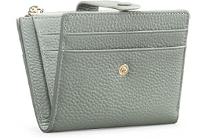 FALAN MULE Women's Wallet RFID Blocking Genuine Leather Compact Bi-fold Small Wallet Card Case with Zipper Coin Pocket Purse