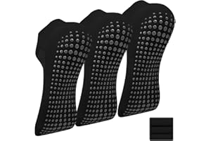 Oumida 3 Paar Yoga Socken Anti Rutsch Socken Damen, Rutschfeste Stoppersocken für Pilates Barre Ballett Tanz Trampolin Krankenhaus, Reha, Heim Sox EU 36-41