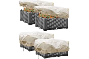 Tesmotor Cubiertas de protección para Plantas para jardineras, protección de Invierno, Bolsa para macetas, protección contra heladas, Funda Protectora con cordón, 150 x 45 x 40 cm, Paquete de 4