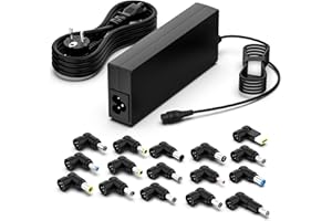 Shefor 90W Cargador Universal PC Ordinateur 19V 19.5V 20V Portatil Adapt Compatible con HP Stream ASUS Vivobook Ideapad DELL Latitude Acer Aspire Toshiba Samsung Cable de alimentación con 16 Puntas