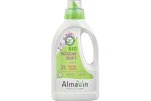 ‎ALMAWIN AlmaWin Bio Wäscheduft flüssig, 750 ml I Umweltfreundliches Wäscheparfüm mit Verbena-Duft I Ausreichend für ca. 50 Wäschen I Mit rein natürlichem Duft & frei von Farbstoffen I Vegan