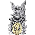 Amabro Saint Christopher Car Visor Clip, Metal St Christopher Medal Bless Driving Safety Guardian Angel Automotive Visor Accessories Gifts for Family, Friends, New Old Drivers(1)
