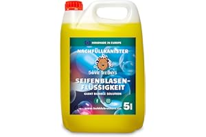 Bubble Brothers Seifenblasenflüssigkeit 5 Liter für Riesenseifenblasen und Normale Seifenblasen Nachfüllflasche 5l unplatzbare XXL Bunte Seifenblasen Seifenblasenlösung (5 Liter) (5L)