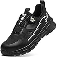 BEXOW Premium Safety Shoes Steel Toe Lightweight Slip Resistant Breathable Work Sneakers with Kevlar Midsole Anti-Smashing Puncture Proof Comfortable Industrial Footwear for Men and Women