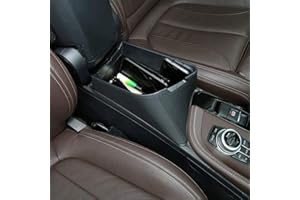 DIYUCAR Caja de almacenamiento de reposabrazos central de cuero para X1 F48 2016-2019 X2 F47 2018 2019 conducción a la izquierda (negro)