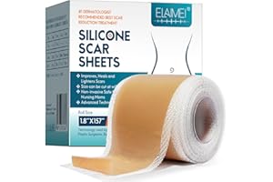 FVVSIEDK Silikon-Narbenblätter (1,8 "x 157" - 4 m), medizinisches Silikon-Narbenband, schmerzlose Silikon-Entfernungsstreifen zur Narbenheilung, alle chirurgischen Schnitte, Kaiserschnitt, Keloid