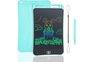 Sibontier LCD Schreibtablett, 8.5 Zoll Buntes Lichtmalen Lernspielzeug Kinder Kritzeltafel, löschbares elektronisches Zeichentablett mit Sperrschlüssel, Handschriftblock zum Zeichnen und Memo, Blau