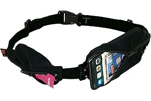 SPIbelt Adult Double Pocket Running Belt,Women Men, Expandable Pockets, Adjustable Waist, No Bounce