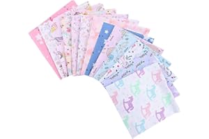 ALISTER Fabric Material for Sweing,Fat Quarters Cotton Craft Fabric Patchwork Fat Squares 13 Pack 25 * 25cm Sewing Patchwork Different Pattern Cloths DIY Scrapbooking Artcraft