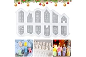 BEIBEIJIA Silikonformen Gießformen Häuser, 12 Stück Silikonform Weihnachten, Mini Silikonform Haus Gips Zum Gießen, Gießform Haus, Weihnachten Giessformen Silikon, Für Kerzenherstellung Handgefertigte