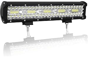 AUXTINGS 38 cm 300W Barra luminosa a LED Pod Luce tripla Luce di guida Off Luci della strada Spot Flood Combo impermeabile Trave LED Cubi Luci per Fuoristrada camioncino ATV UTV SUV,12V 24V CC