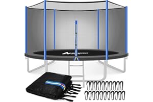 ULTRAPOWER SPORTS Rete di Sicurezza per Trampolino Ø 244 305 366 397 427 cm con 6/8 Pali, Rete di Ricambio con Cerniera Fibbia, Rete di Ricambio per Trampolino da Giardino Rete Esterna Antistrappo, Resistente agli UV