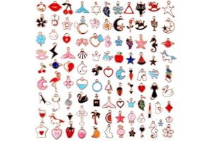DOCACHE Aoser Encantos para Hacer Joyas, 50 Pcs Dijes de Pendientes de Bricolaje, Dijes para Pulseras, Esmalte Colgantes, Colgantes Dijes para Pulseras Collares Pendientes, para Joyas de Bricolaje