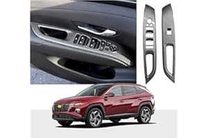 CDEFG Kompatibel mit Hyundai Tucson NX4 2022 2021 2023 2024 Auto Interieur Tür Kohlefaser Aufkleber Lift Schalter Sticker Dekor Interieurleisten Zubehör