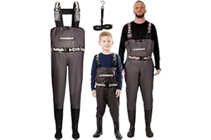 DaddyGoFish Chest Waders for Kids and Adults, Fishing and Hunting Waders with a Pocket and a Wader Hanger