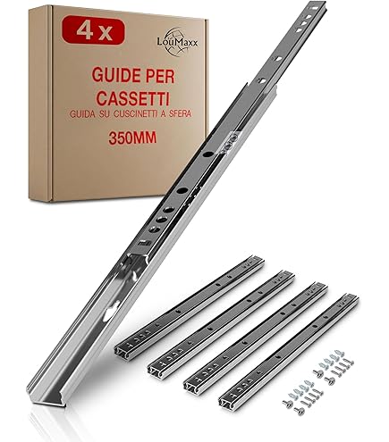 SOTECH 1 Coppia Di Guide A Estrazione Parziale KT 15 H27 L246 NF MS 246 Mm Versione Standard, Portata 15 Kg, Guida Telescopica Incl. Set Di Viti