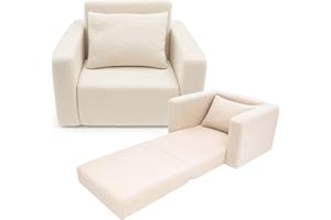 Odolplusz Fotel dziecięcy, składany, mini fotel, krzesło dziecięce, przytulny fotel | meble dziecięce do pokoju dziecięcego | (miś beżowy)