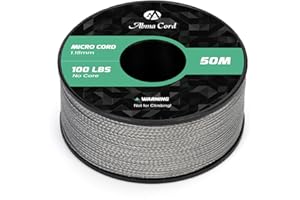 Abma Cord Micro Corde 1,18 mm Paracorde 50M Bobine - Max. 45kg (100lbs) - Gris