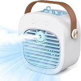 Aire acondicionado port&aacute;til, mini aire acondicionado recargable de 5200 mAh con 3 ajustes de velocidad, 5-10 horas de funcion