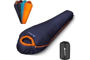 Forceatt Saco de Dormir Momia,Temperatura Aplicable es 0℃-20℃,Sacos de Dormir Compacto para Adultos,3-4 Estaciones,Resistente al Agua y al Desgarro,Ideal para Camping y Trekking