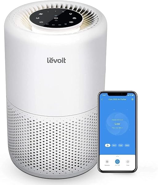LEVOIT Air Purifier for Home Bedroom Dorm Room, Smart & Voice Control, AHAM VERIFIDE, 3-in-1 Filter With HEPA Sleep Mode, for Pollen, Pollutants, Smoke, Dander, Dust, Core 200S-P, White - 1