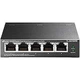 TP-Link Switch PoE (TL-SG105PE) 5 ports Gigabit, 4 ports PoE+, 65W pour tous les ports PoE, Boitier Métal, Gestion intelligen