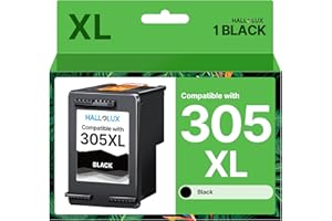 HALLOLUX 305XL Druckerpatronen Schwarz Kompatibel für HP 305 Schwarz mit Deskjet 2820e Patronen 2700 2710 2720e 2724 4120 4120e 4110 4110e Envy 6000 6020e 6032 6032e 6400 6420 6420e 6432 (1 Pack)