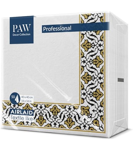 Serviettes De Table Airlaid 40x40 Cm Ornement Roses Or – Lot De 50, Décoration Anniversaire Mariage Baptême