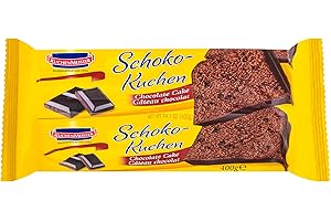 KUCHEN MEISTER KuchenMeister Schokoladen Kuchen 400 g | Saftig, dunkler Rührkuchen | leckere Schokostücken | Premiumsnack | Vegetarisch, Halal | 1 x 400 g
