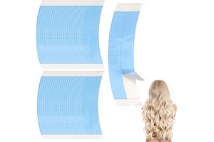 WRTEEASE 50 Pcs Wig Tapes for Lace Wigs - Invisible Waterproof Double-Sided Lace Tape for Front Wig, Toupee Tape Strips with Ultra Hold, Skin-Friendly Adhesive, and Easy Application (Blue)