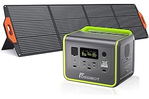 FOSSiBOT F800 Estacion de Energia Portatil, Panel Solar de 200W, Batería LiFePO4 de 512Wh, Salida de 800W CA (1600W Pico), Carga del 100% en 1,2 Horas, Generador Solar Portatil para Camping, Viajes.