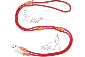 Getervb Smycz dla małych psów, lekka, regulowana 3 m, podwójna smycz do zawieszenia, nylonowa smycz prowadząca dla psa, wytrzymała i odporna na ugryzienia