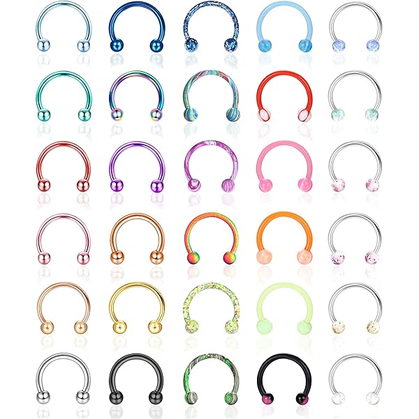 Set Da 6 Piercing A Cerchio In Acciaio Inossidabile - Per Labbra, Naso, Ombelico | Gioielli Corpo Briana Williams - Foto 3