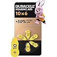 Duracell size 10 Hearing Aids batteries (pack of 6) +50% Extra Life, Easy Installation, 100% recyclable packaging, guaranteed 4 years in storage