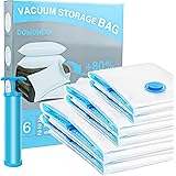 6Pièces Sac sous Vide Vêtement Aspirateur 2XXL+2XL+2L Sac de Rangement sous Vide Reutilisable Housse Aspirable Rangement avec