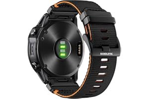 ‎BANDLETIC Bandletic Kompatibel mit Garmin Fenix 8 47mm/7/6/5 Armband Quick Fit Robustes Nylonarmband für Fenix 7 Pro/6 Pro/5 Plus/Instinct 3 E 45mm/Forerunner965/955/945 /Approach S70/S62/S60